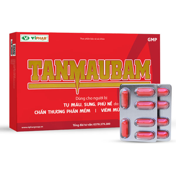 (CHÍNH HÃNG) TANMAUBAM (Hộp 6 vỉ x 6 viên) giúp giảm sưng, phù nề, tiêu viêm, giảm đau, tan máu bầm do chấn thương phần mềm, viêm mũi, viêm họng, phẫu thuật thẩm mỹ 1