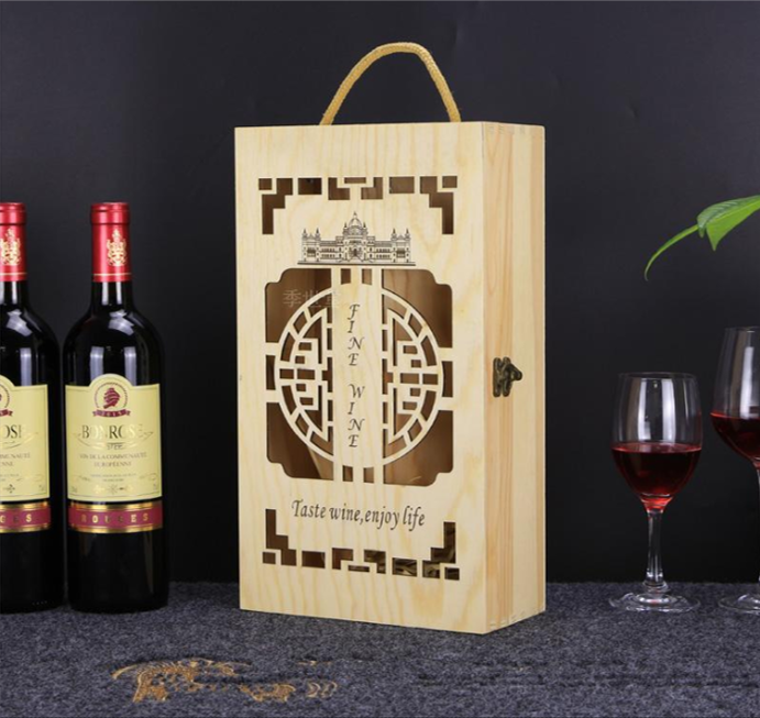 Hộp rượu vang gỗ thông