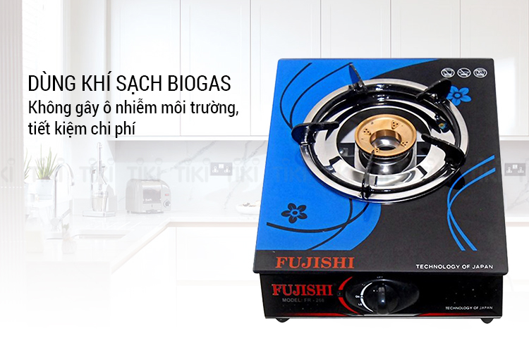 Bếp Biogas Đơn Chén Đồng Kính Cường Lực Fujishi FJ-BG1 - Hàng Chính Hãng