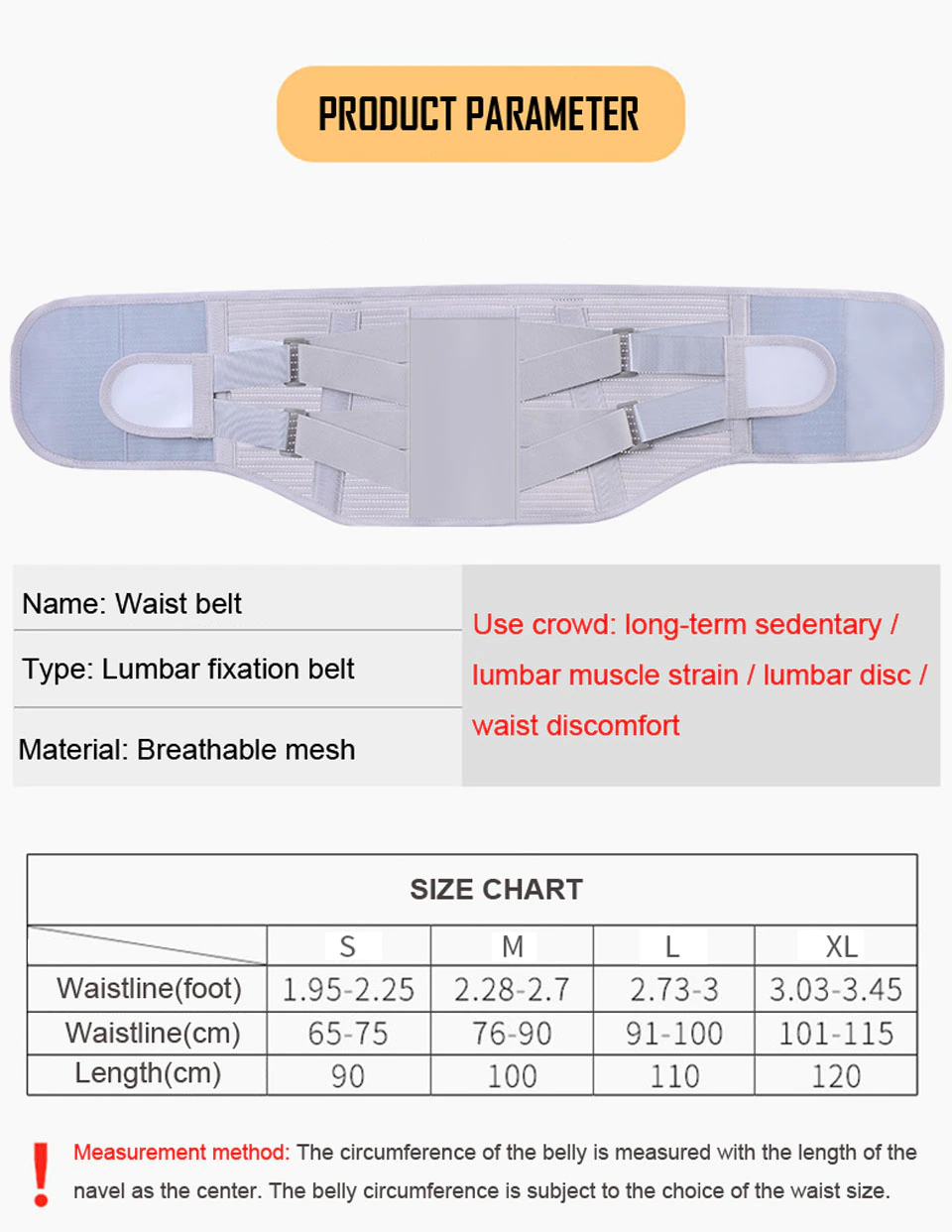 Đai lưng cột sống AOLIKES A-YX010 thoáng khí Self heating waist 3