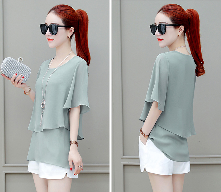 Áo Kiểu Nữ Hai Lớp T&D - Xanh Đậu