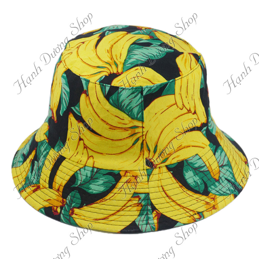 Nón bucket trái cây hot hit mũ tai bèo trái cây hoa cỏ vành nhỏ dễ thương chất liệu vải cotton thoáng mát - Hạnh Dương