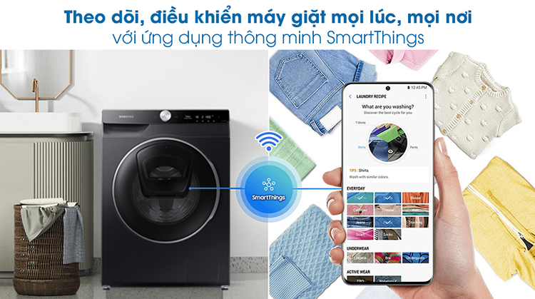 Máy Giặt Samsung AI AddWash Inverter 12kg WW12TP94DSB/SV - Chỉ giao HCM