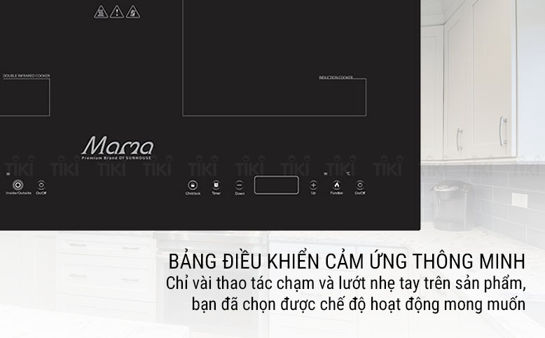 Bếp Âm Đôi Từ - Hồng Ngoaị Sunhouse Mama MMB9100VN (73 cm) - Hàng Chính Hãng