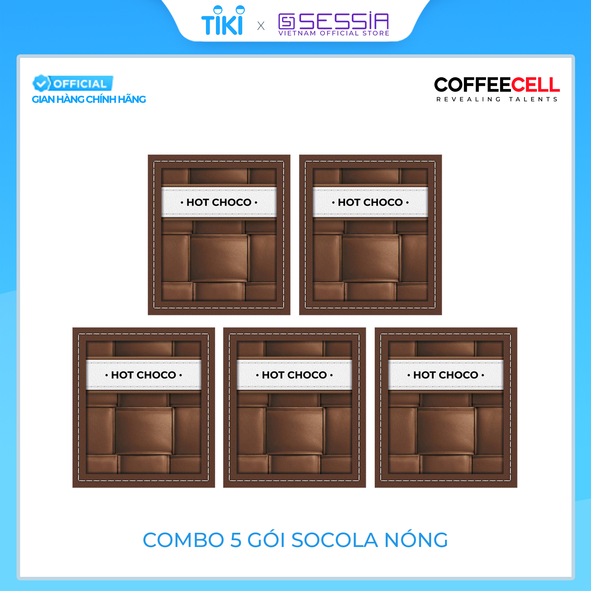 Coffeecell Combo 5 gói Socola Nóng với Nhân sâm trắng thượng hạng