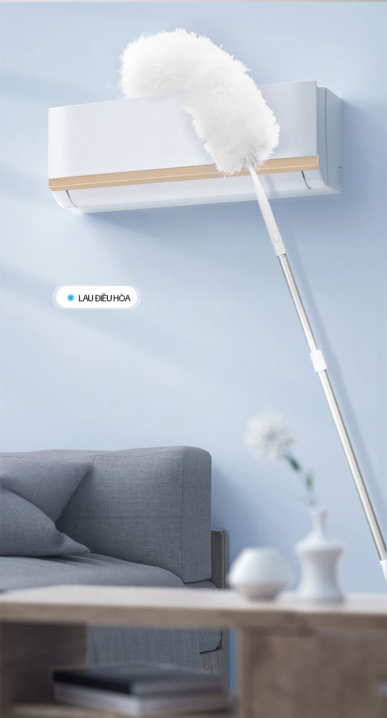 Chổi Quét Trần Nhà OKwife HD-7823A-40, Cây Quét Mạng Nhện Đa Năng, Chổi Lông Quét Bụi Trần Nhà