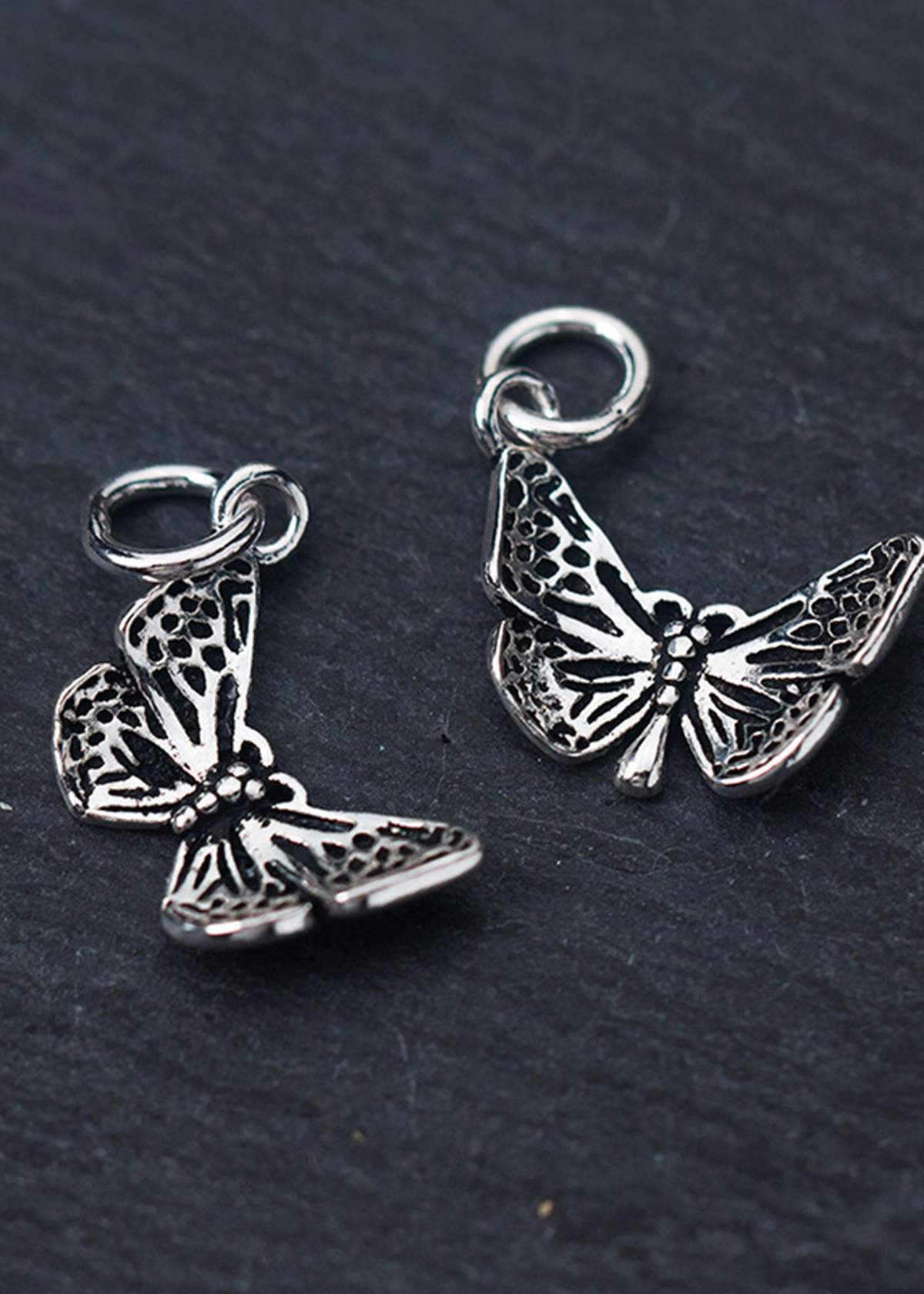 Combo 2 cái charm bạc hình con bướm mặt treo - Ngọc Quý Gemstones
