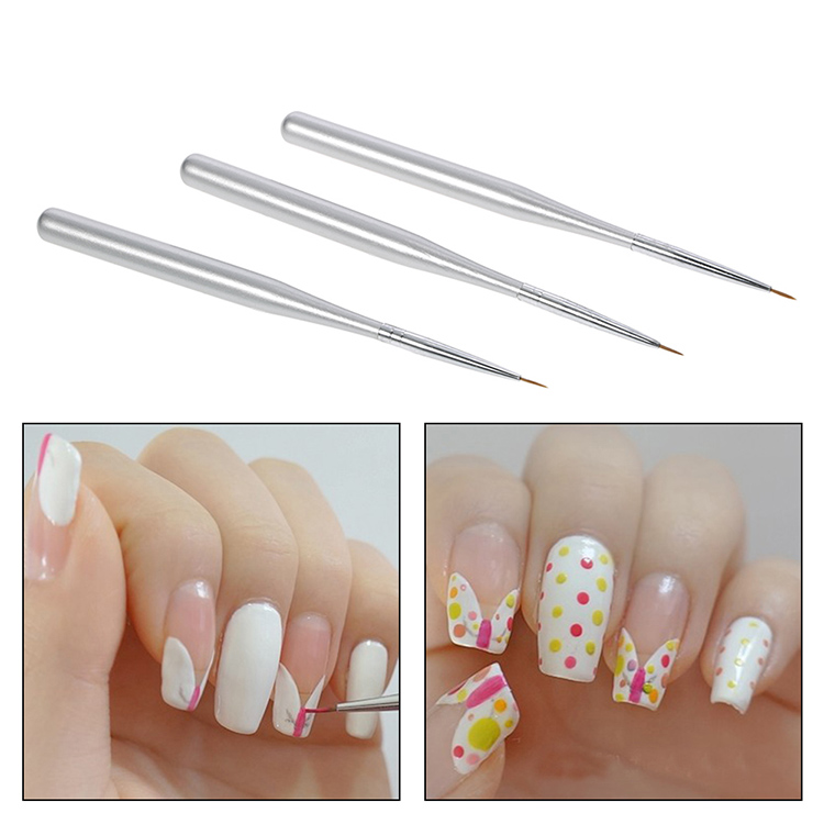 3pcs/set Professional Acrylic Nail Art Brush Set Nal Art Painting Brushes Nail Drawing Line