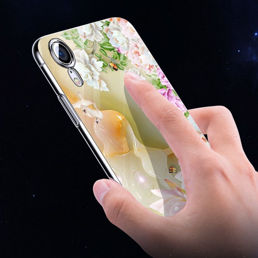 Ốp điện thoại kính cường lực cho máy iPhone XR - ngọc hoa MS NGHOA013