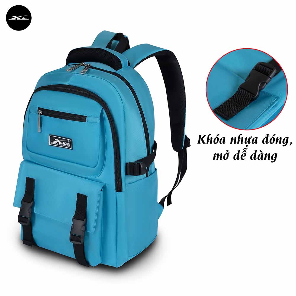 Balo Đi Học Xbags Sea Blue XB 3201 - Balo Học Sinh Cấp 2 Cấp 3 Siêu Nhẹ, Chống Thấm Nước, Thiết Kế Thời Trang Đựng Laptop 14-15 Inch