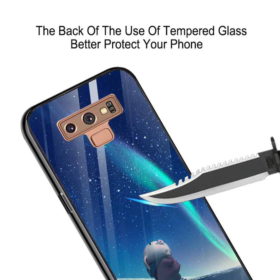Ốp kính cường lực dành cho điện thoại Samsung Galaxy Note 9 - heo hồng - hh180