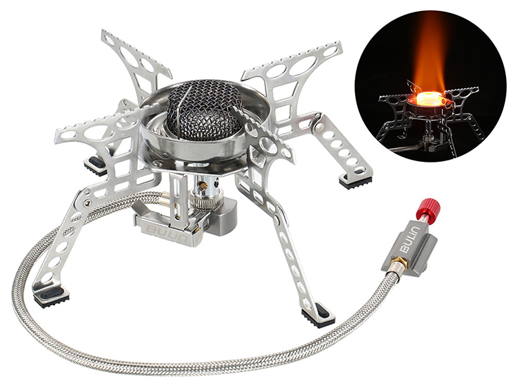 Stainless Steel Stove Camping Stove Outdoor Windproof Stove Mini-stove Ultralight Pocket Gas Powered Cooking Stove