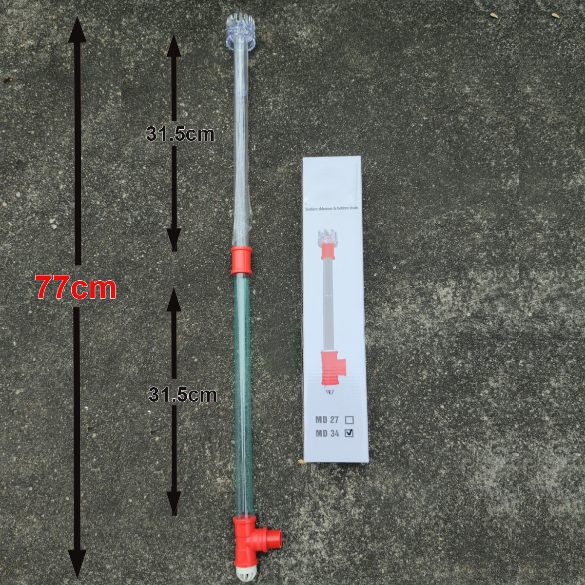 Bộ hút mặt đáy hồ cá MD27 75cm cho bơm BAOYU BY102-104 | Tự xoay, hiệu quả
