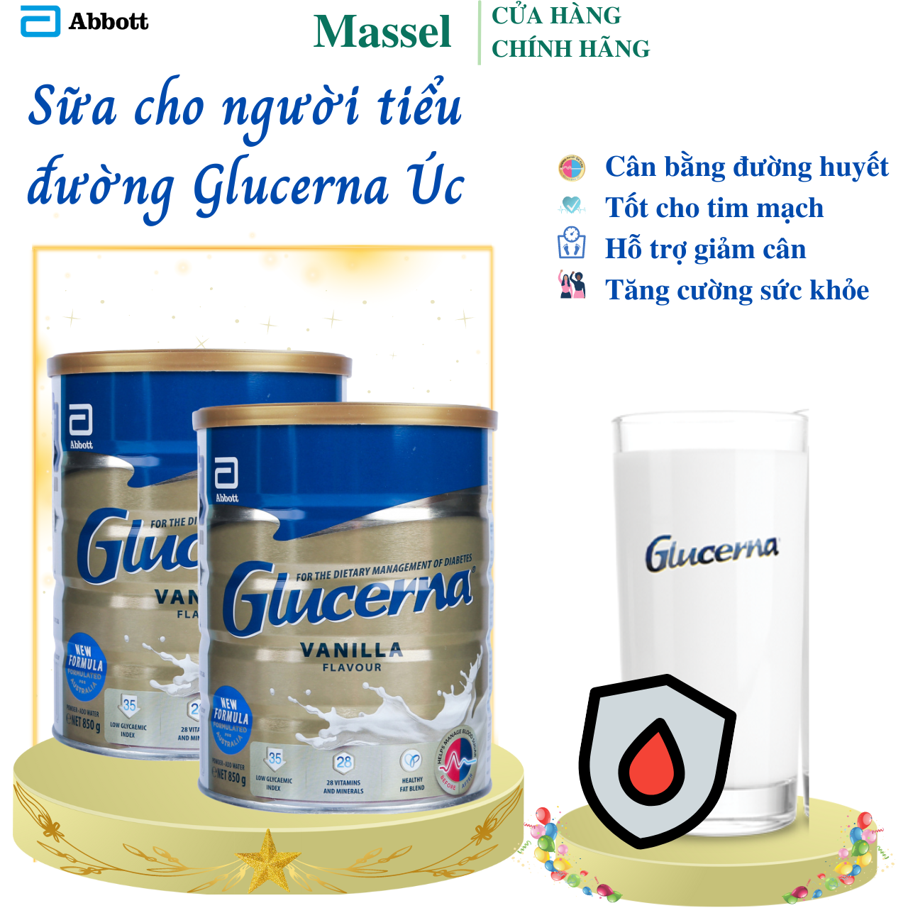 Sữa cho người tiểu đường Glucerna Úc