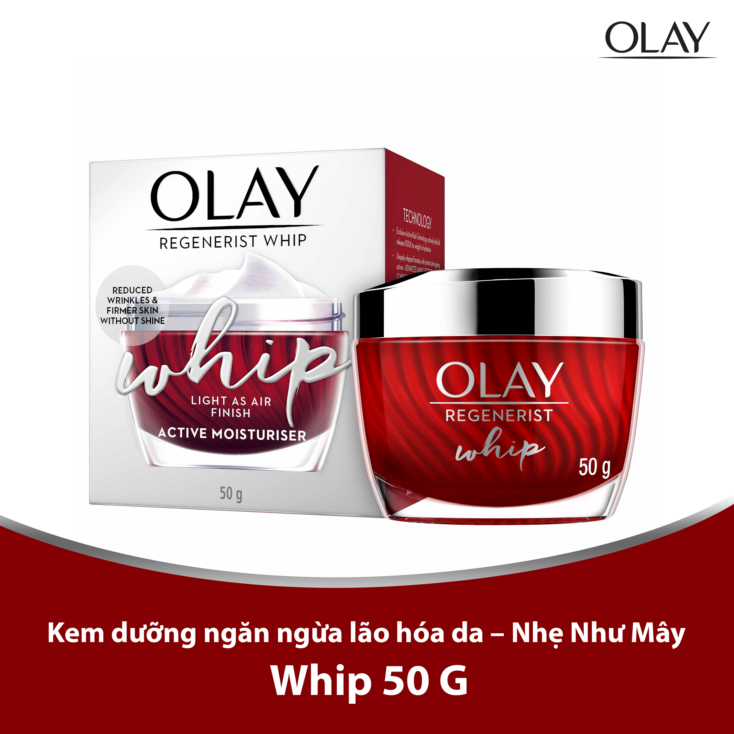Kem Dưỡng Chống Lão Hóa Olay Regenerist Whip Active Moisturizer 50g