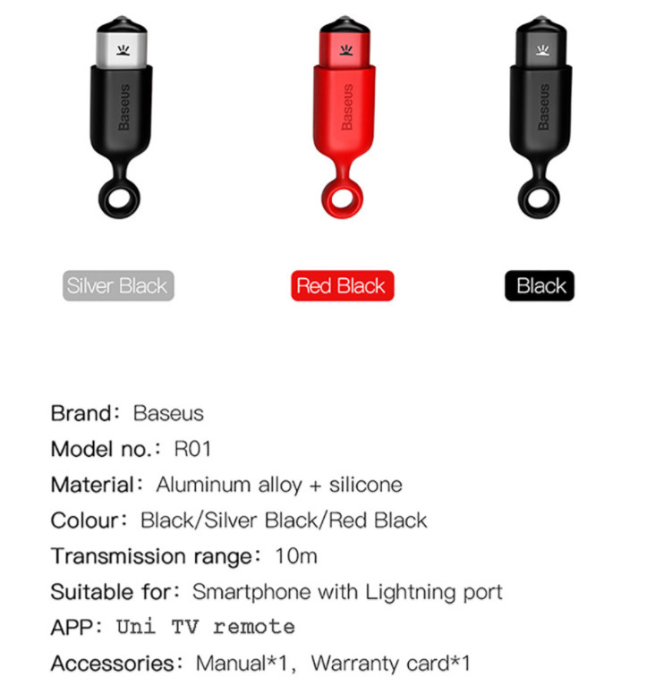  Baseus Universal Infrared Remote Control for IPhone XS Max XR IR Smart Remote Control for TV Aircondition Projector