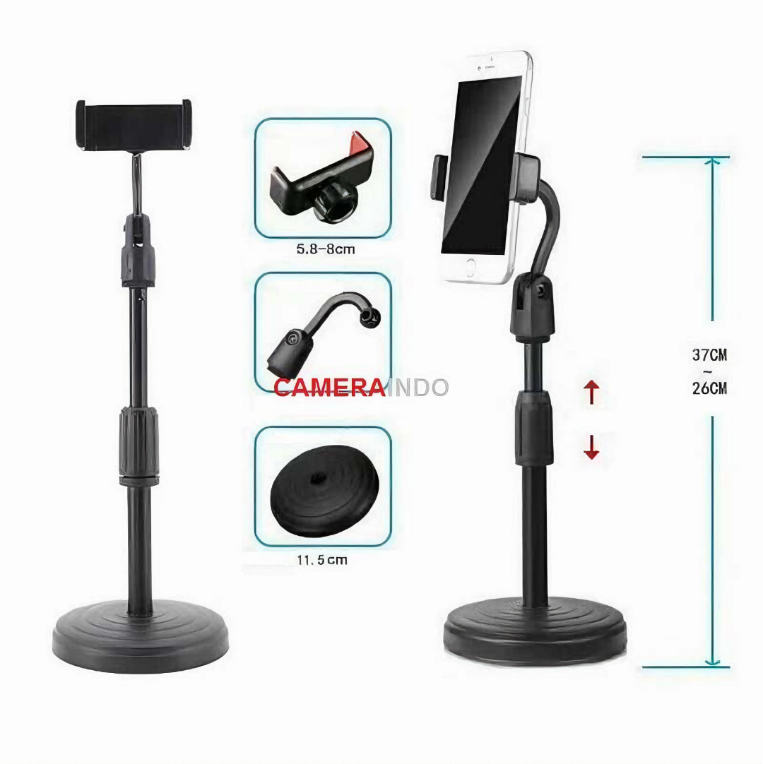 Giá đỡ KG59 có chân đế, kẹp điện thoại để bàn đa năng tiện dụng, livestream, giải trí xoay 360độ - Hàng chính hãng
