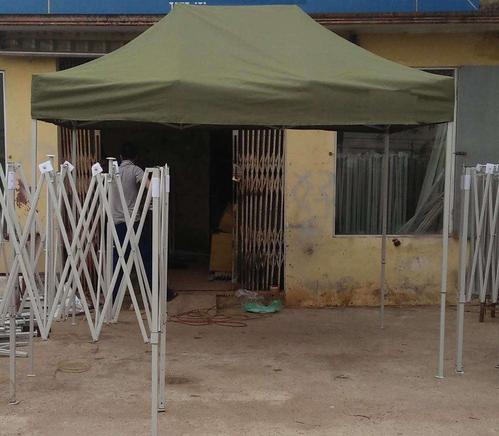 Nhà bạt di động 2mx3m - Vải bạt màu xanh rêu bộ đội làm lều trại quân đội