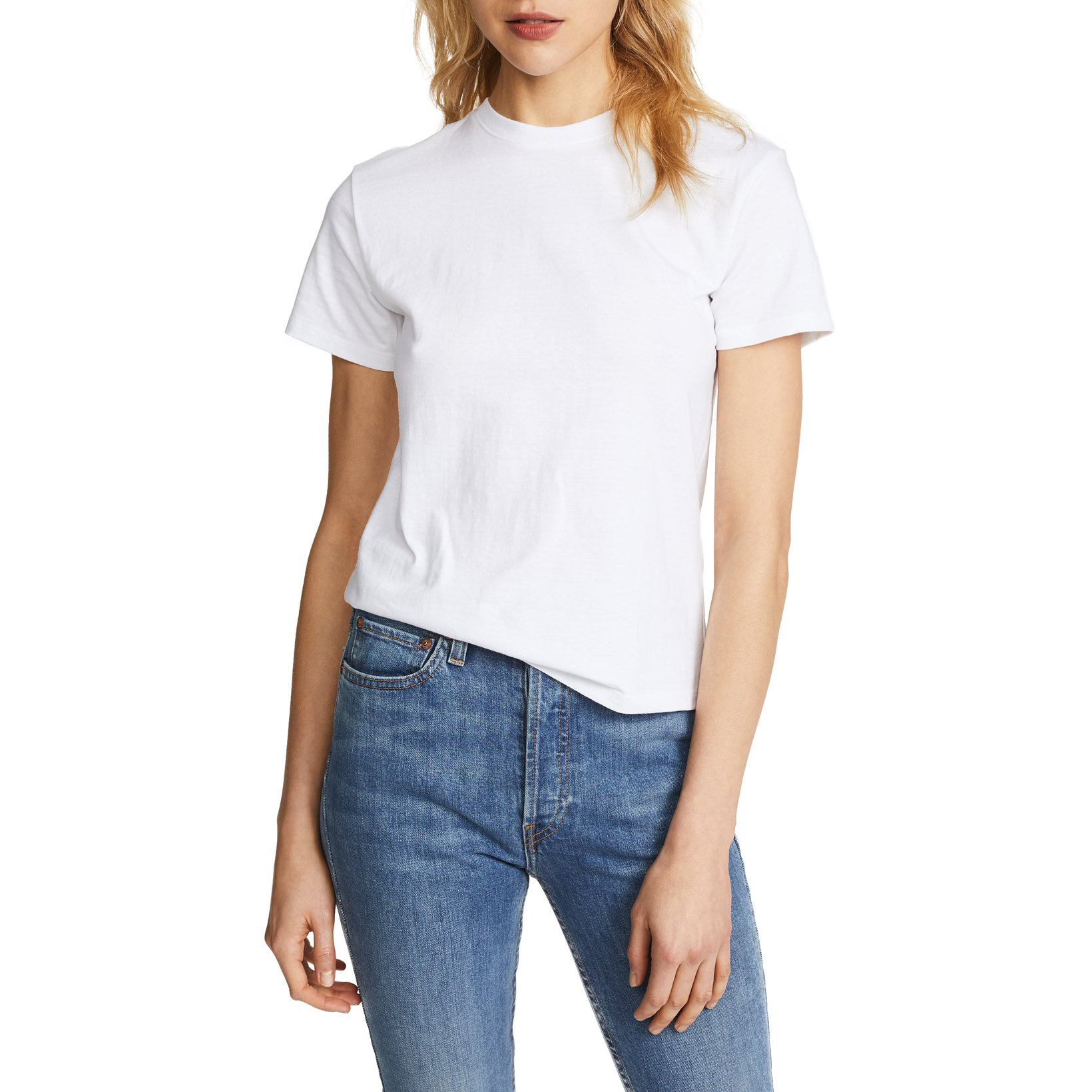 Áo Thun Nữ Trắng Tay Ngắn Cổ Tròn Aaa Jeans Vải Modal