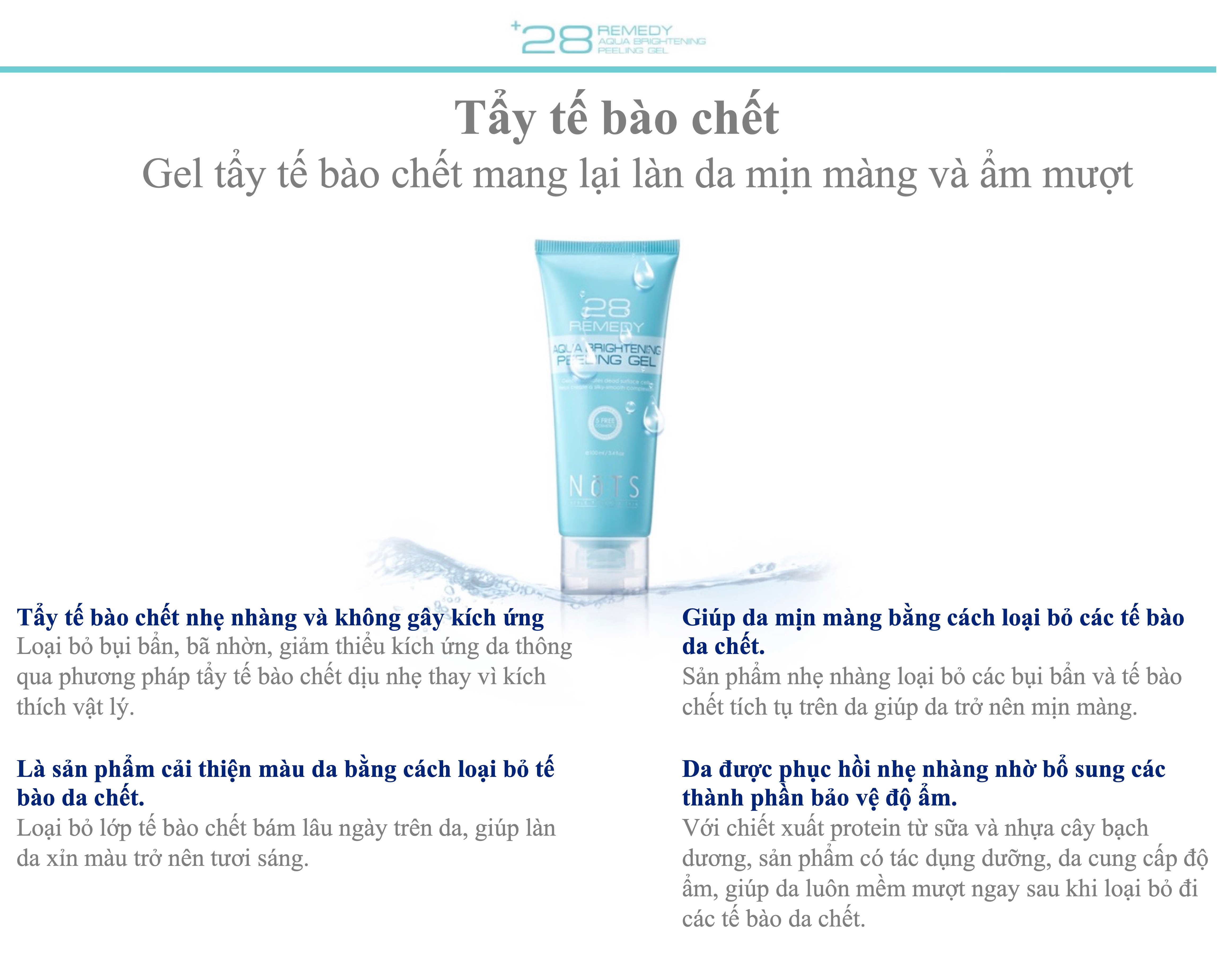 tẩy tế bào chết nots 28 remedy qua brightening peeling gel 4