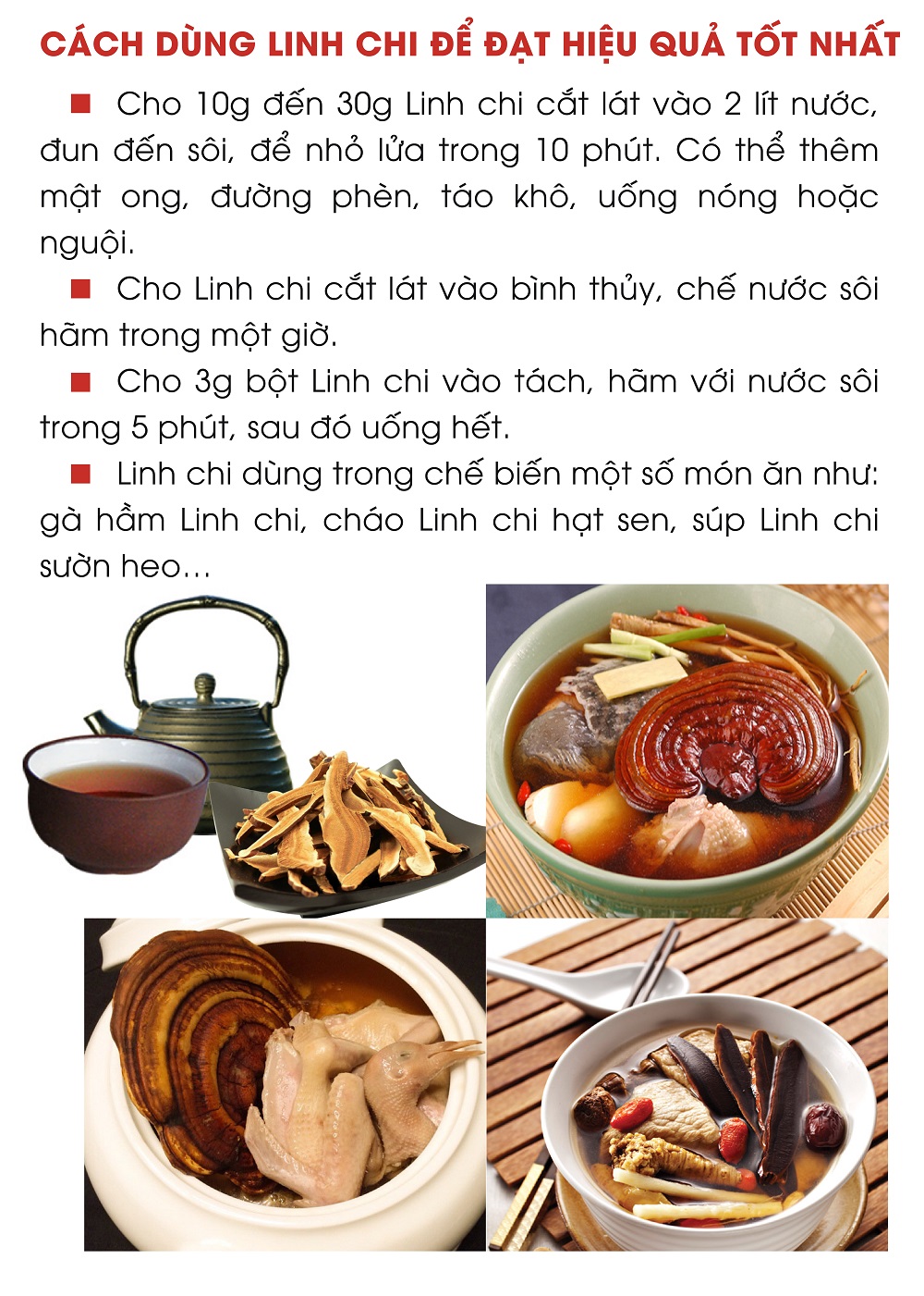 Nấm Xích Linh Chi Nhật thượng hạng - Cắt lát - Hộp 500g - Linh Chi Vina