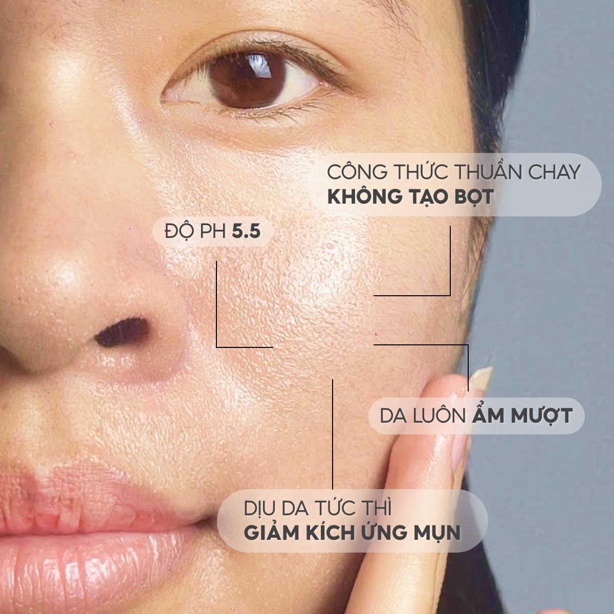 Sữa rửa mặt Lalamos: Công thức thuần chay dịu nhẹ, không tạo bọt, với độ pH 5.5, giúp da luôn mềm mịn.  #suauamat #lalamos #kimnganhoa