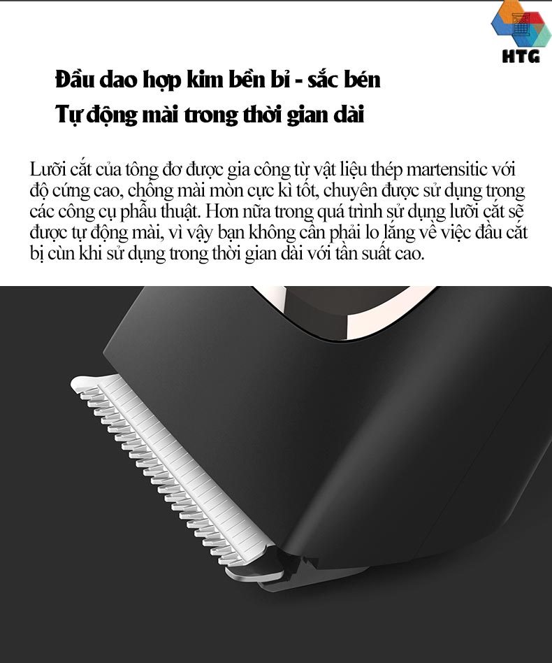 Tông đơ cắt tóc Enchen Sharp3S không dây, hỗ trợ vừa sạc - vừa cắt, lưỡi dao sắc bén tự mài, độ ồn thấp, 7300r/m, hàng chính hãng