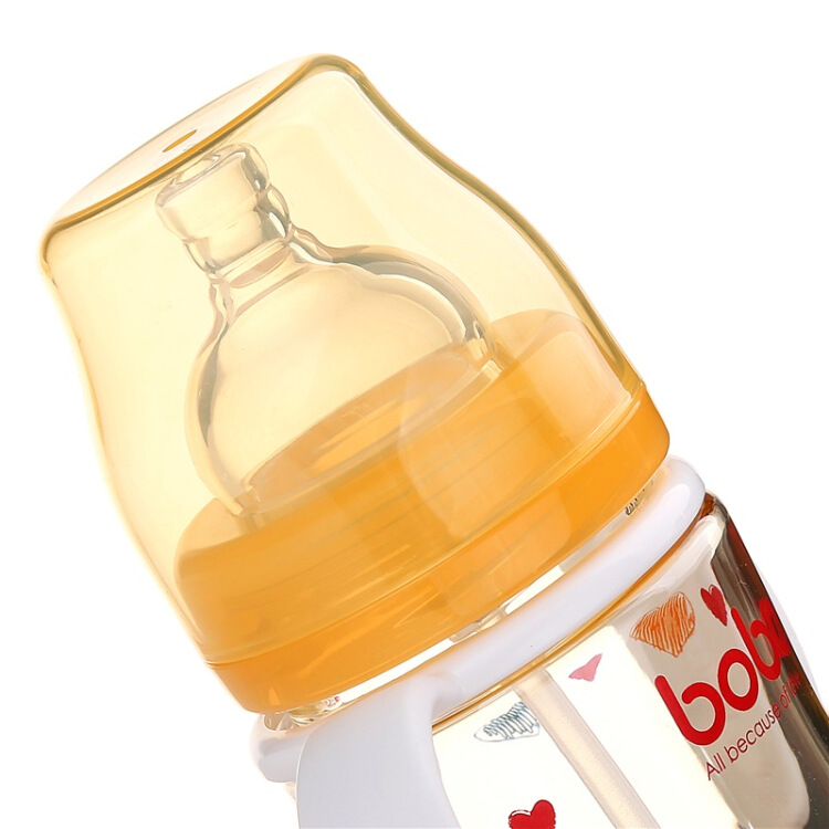 Bình Sữa Có Ống Hút Và Tay Cầm Music Baby (Bobo) PPSU 300ml