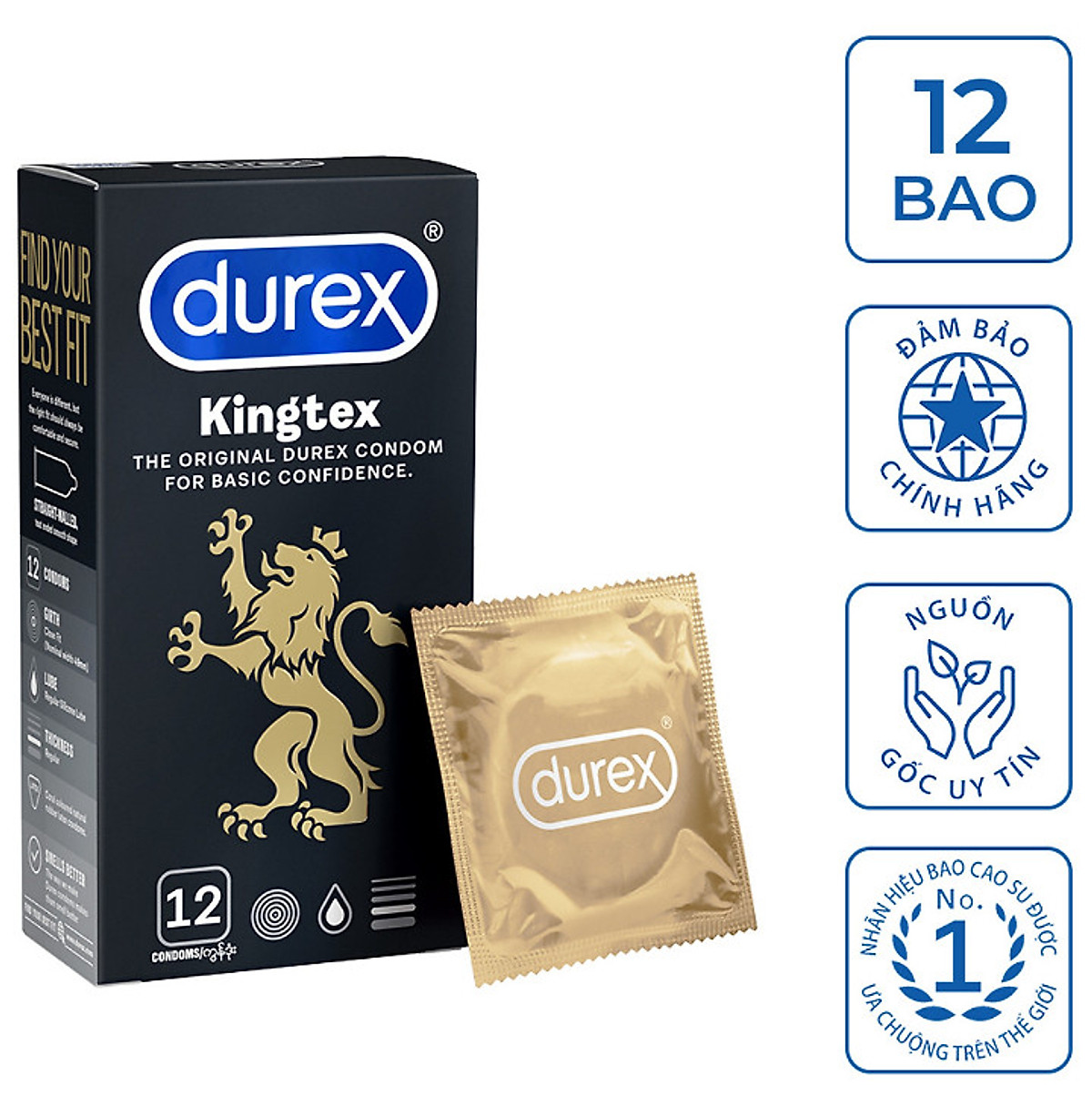 Durex Kingtex cỡ nhỏ 49mm nhập khẩu Thái Lan