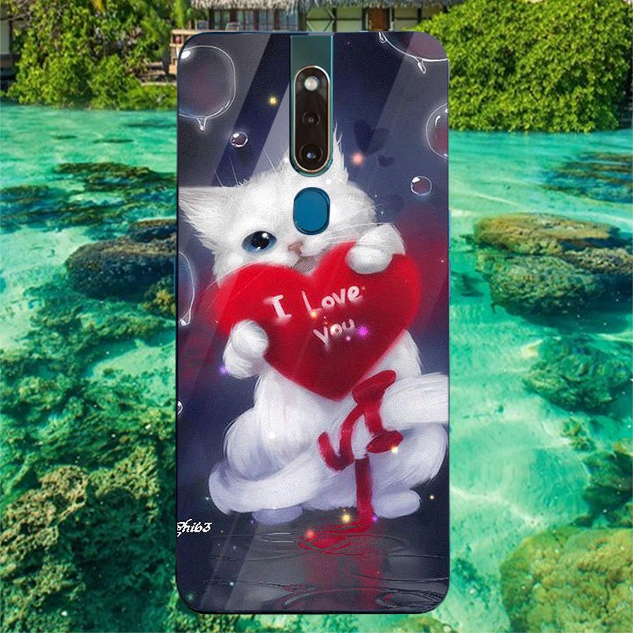 Ốp kính cường lực cho điện thoại Oppo F11 - dễ thương muốn xỉu MS CUTE012