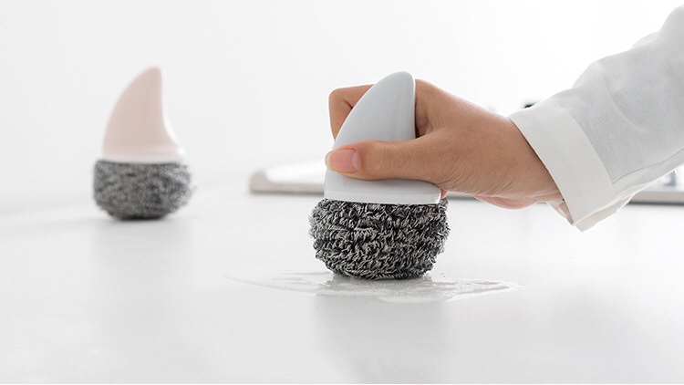 Dụng cụ chà xoong nồi đa năng, siêu sạch có tay cầm - 12 x 6 cm