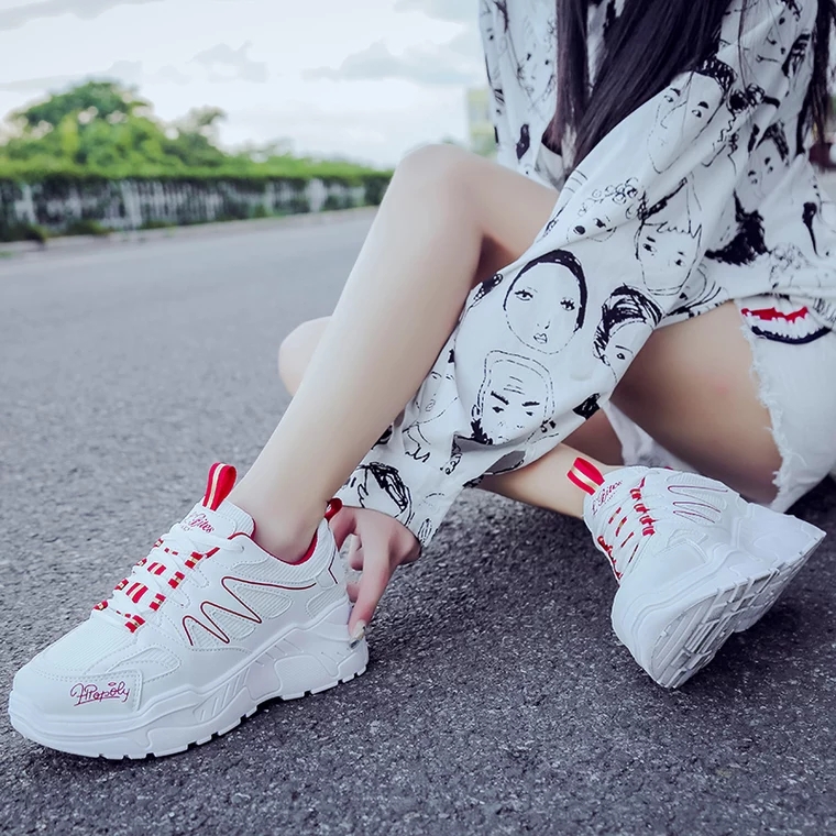 Giày Sneaker Nữ Vạch Sóng Đế Cao Hapu