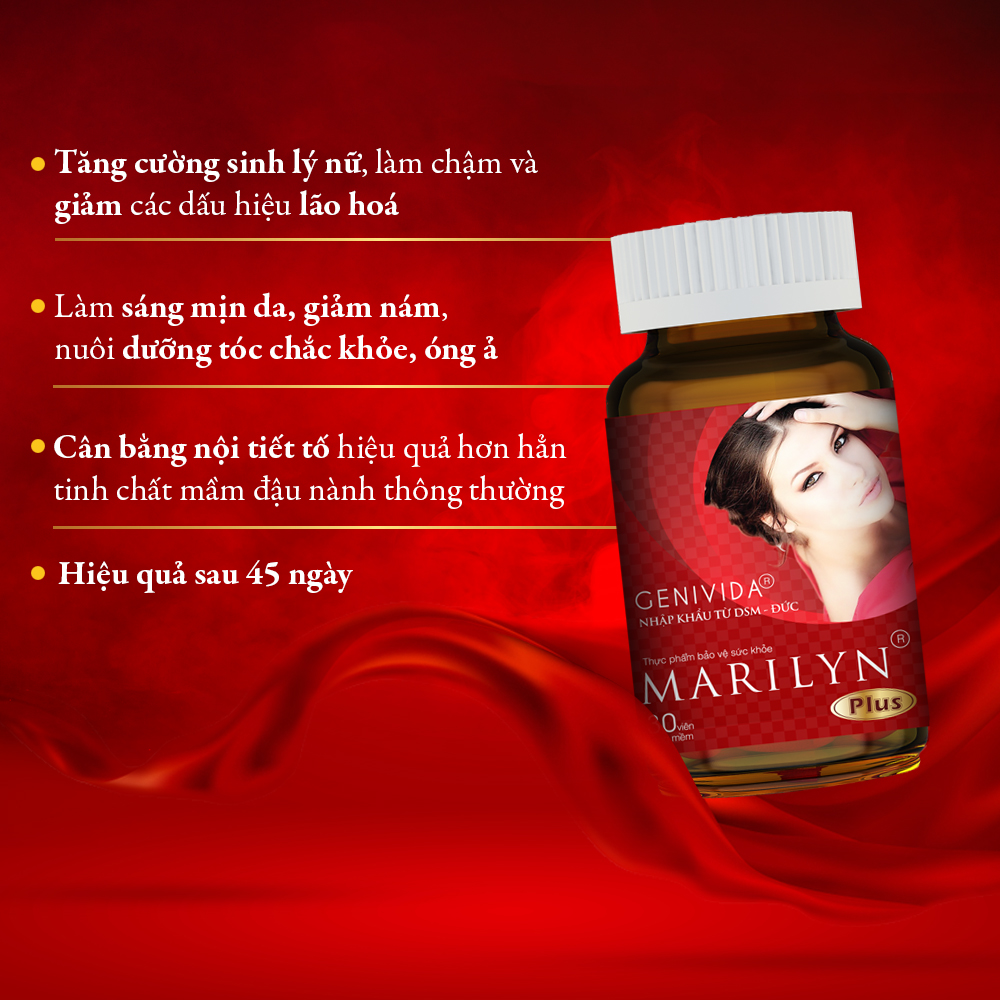 Viên Uống Cân Bằng Nội Tiết Tố, Cải Thiện Sinh Lý Nữ Marilyn (Hộp 30 viên)