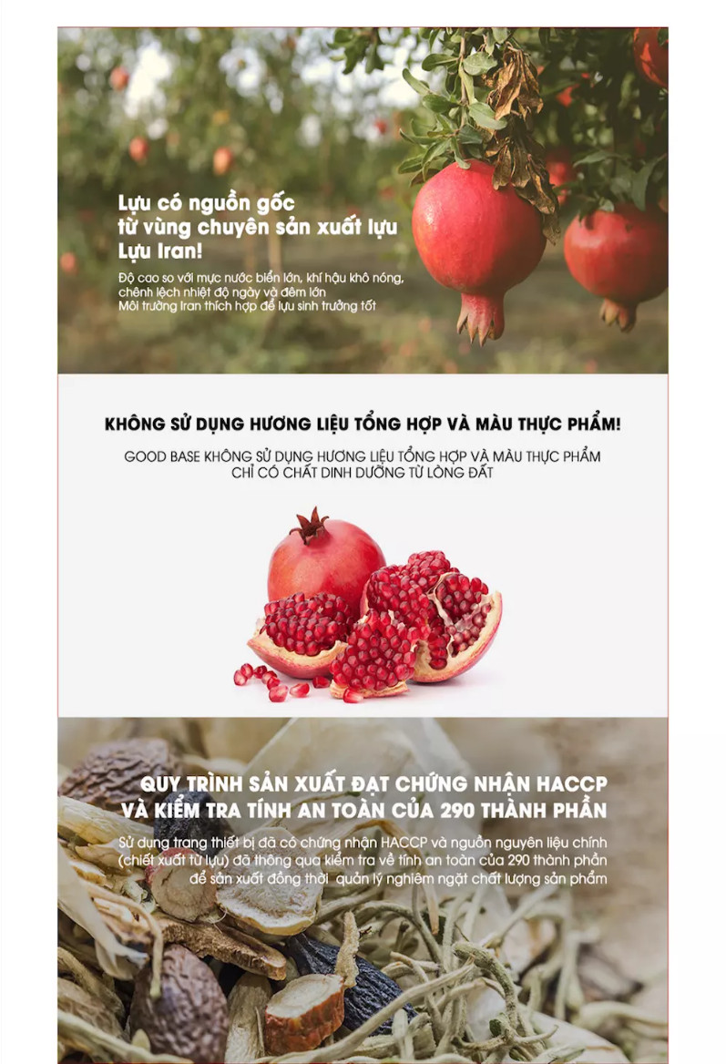 Nước Hồng Sâm Hàn Quốc Goodbase Lựu Đỏ (10ml x 10 gói)