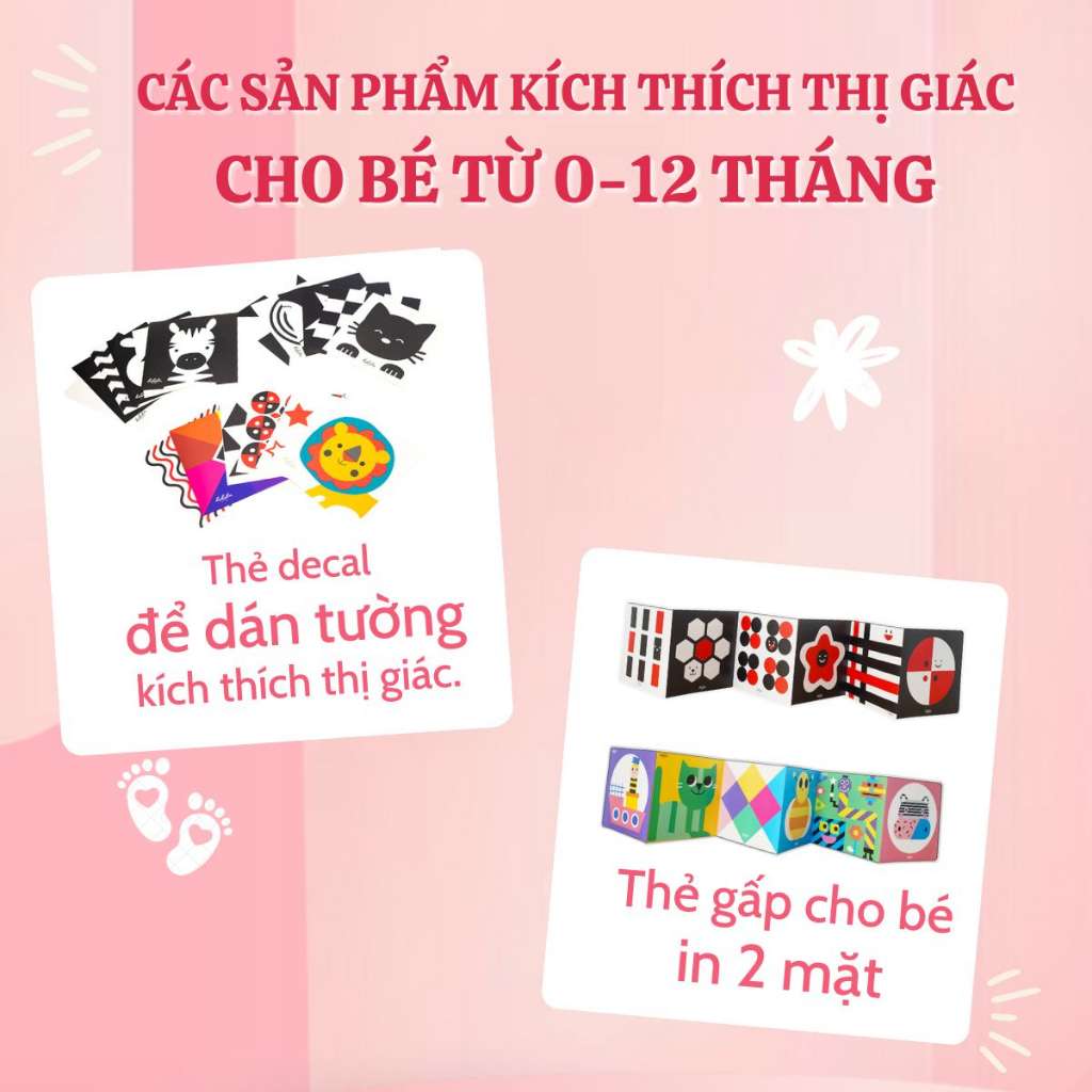 Bộ Thẻ Ziczac - Decal - Flashcard Kích Thích Thị Giác Trí Não Cho Trẻ Sơ Sinh - Lalala Baby