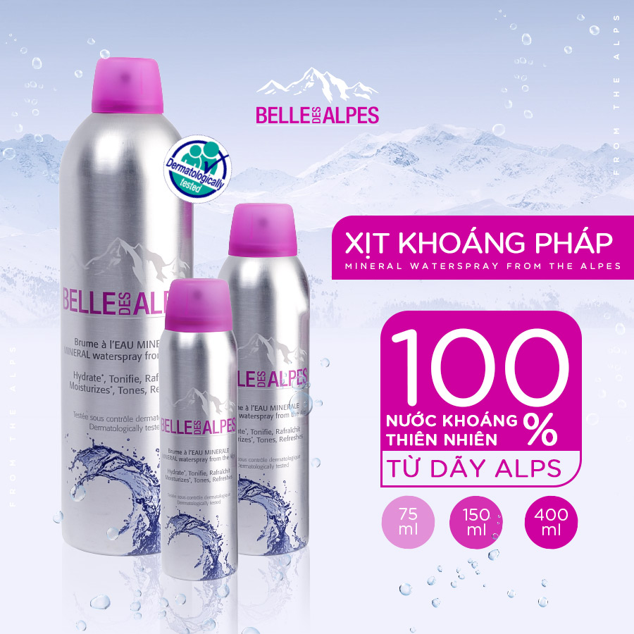 XỊT KHOÁNG PHÁP BELL DES ALPES MINERAL WATERSPRAY FROM THE ALPES - 75ml