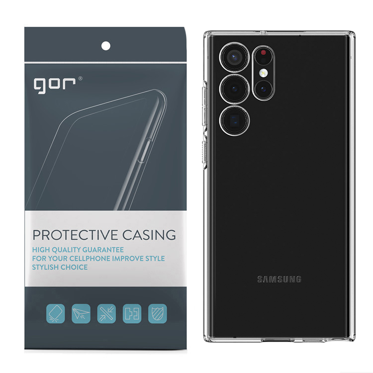 Ốp Lưng Silicon TPU trong suốt GOR cho Samsung Galaxy S22 / S22 Plus / S22 Ultra - Hàng Nhập Khẩu
