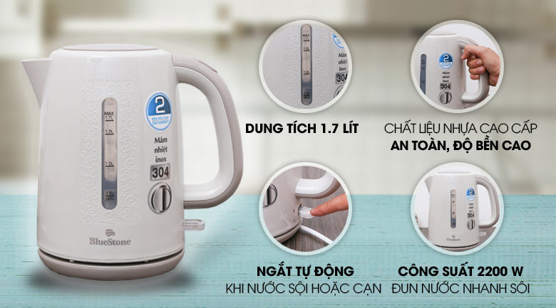 Ấm Đun Siêu Tốc Bluestone KTB-3335 - Hàng chính hãng Ấm Đun Siêu Tốc Bluestone KTB-3335 - Hàng chính hãng