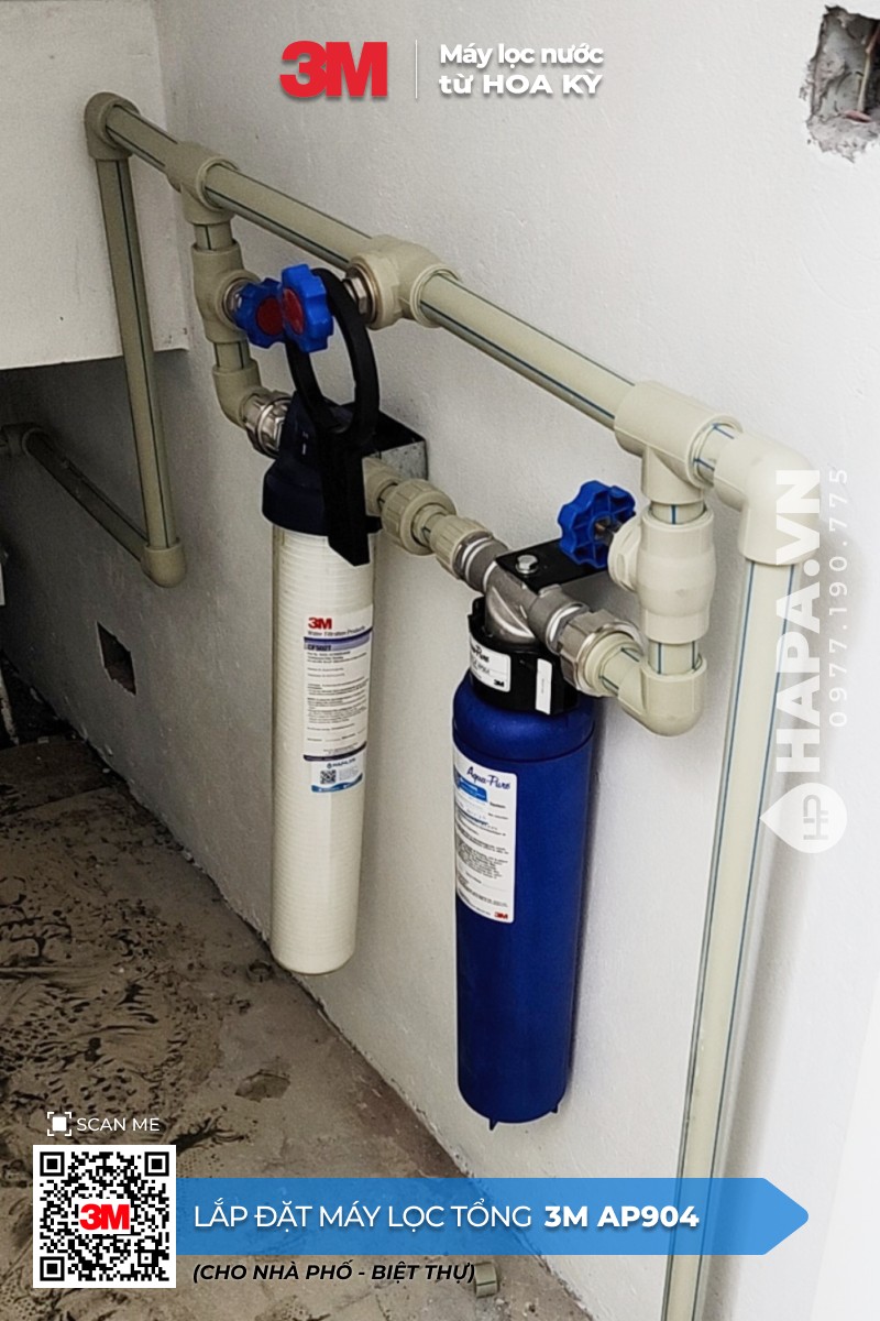 Máy Lọc Nước Đầu Nguồn 3M AP904 PREMIUM Lọc Tổng Sinh Hoạt Gia Đình, Căn Hộ, Chung Cư, Nhà Phố, Biệt Thự - Hàng Chính Hãng 3M Mỹ