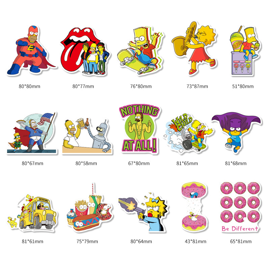 100 hình dán hoạt hình Simpson - sticker