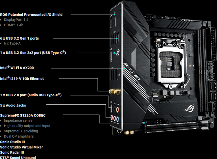 Bo Mạch Chủ Mainboard ASUS ROG STRIX B460-I GAMING - Hàng Chính Hãng