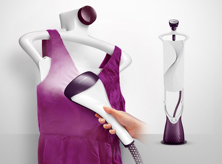 Philips (PHILIPS) steam hanging machine home handheld / hanging iron double pole ironing 5 file with plate suction technology rose gold GC575/68