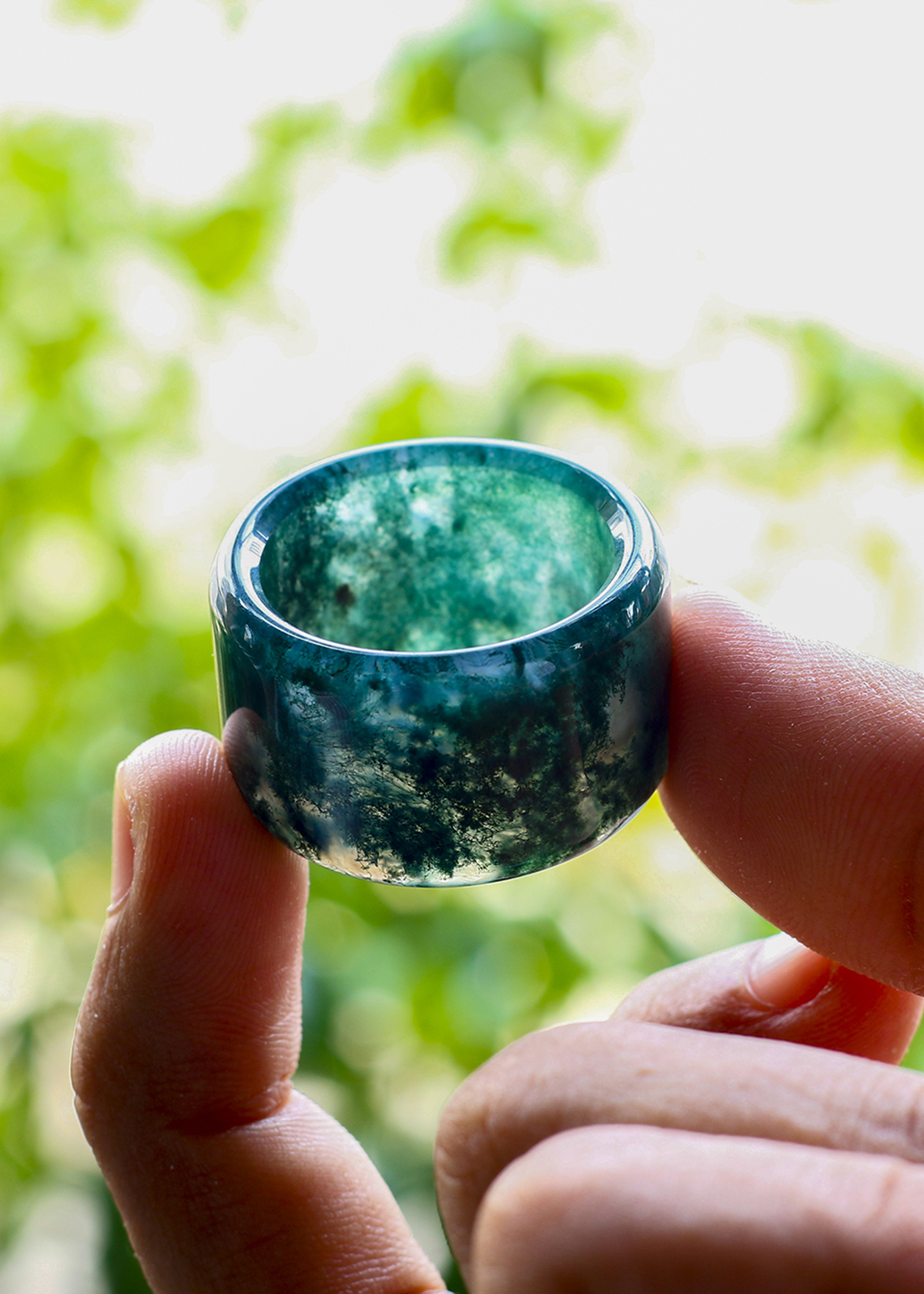 Nhẫn nam càng long đá băng ngọc thủy tảo - Ngọc Quý Gemstones