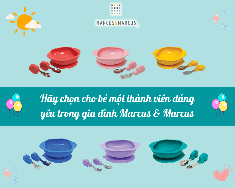 Bộ đồ dùng ăn dặm Toddler Marcus & Marcus, cho bé từ 18 tháng