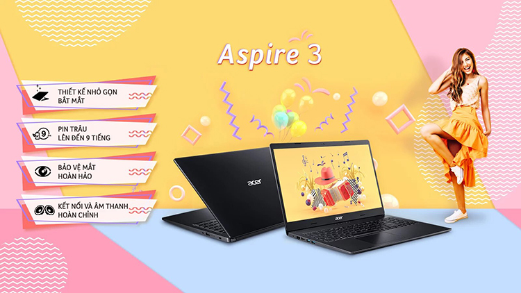 Laptop Acer Aspire 3 A315-55G-59BC NX.HNSSV.003 (Core i5-10210U/ 4GB DDR4 2400MHz/ 256GB SSD M.2 PCIE/ MX230 2GB/ 15.6 FHD/ Win10) - Hàng Chính Hãng