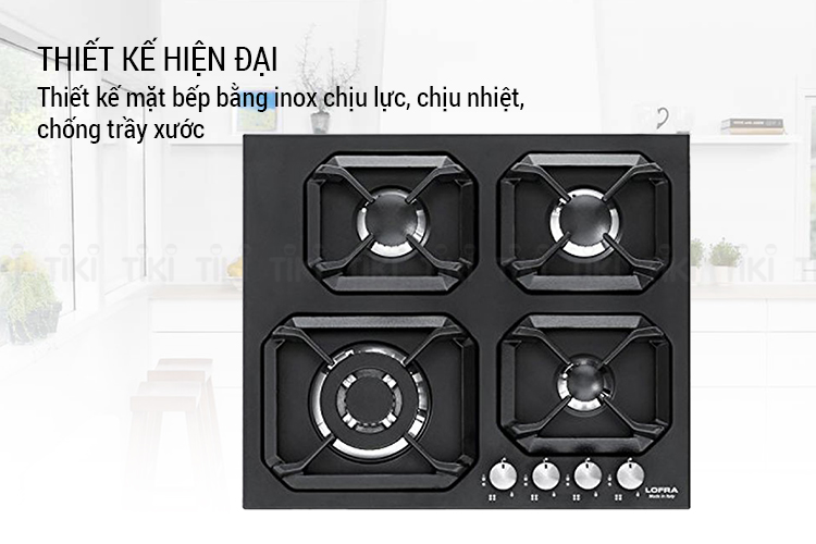 Bếp Gas Âm 4 Bếp Lofra HLM6G0 (60cm) - Hàng Chính Hãng