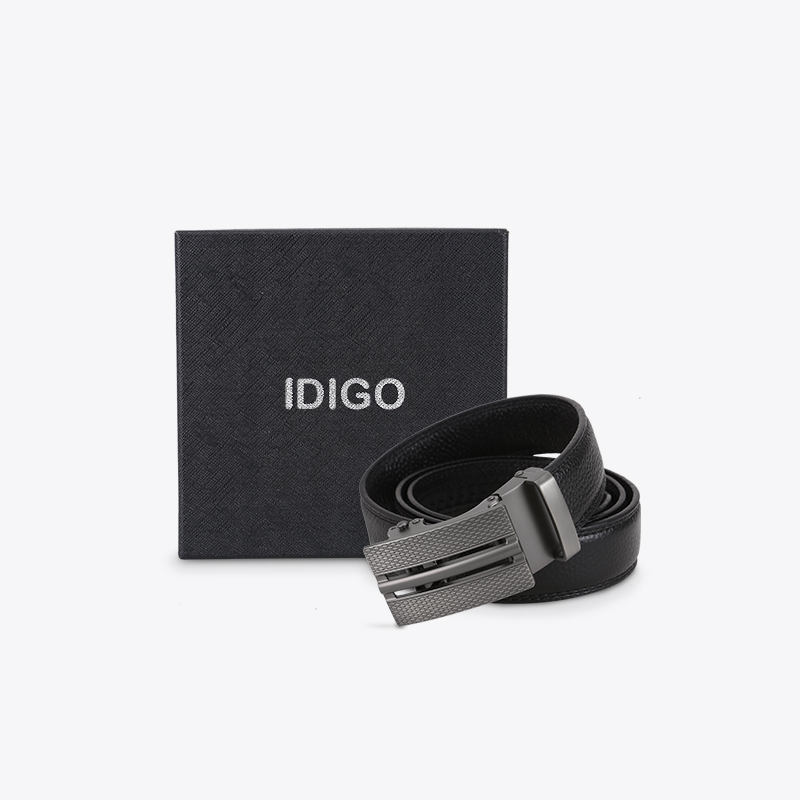 Thắt Lưng Nam Da Thật IDIGO MD1-4014 Màu Đen