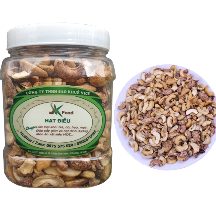 Combo 2 hũ: 500G HẠT ĐIỀU RANG TỎI ỚT+500G HẠT ĐIỀU BỂ RANG MUỐI HIỆU SK FOOD