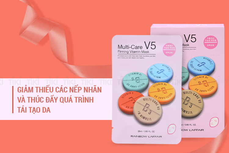 Hộp 10 Miếng Mặt Nạ Dưỡng Da Rainbow L'Affair Multi-Care V5 Firming Vitamin Mask