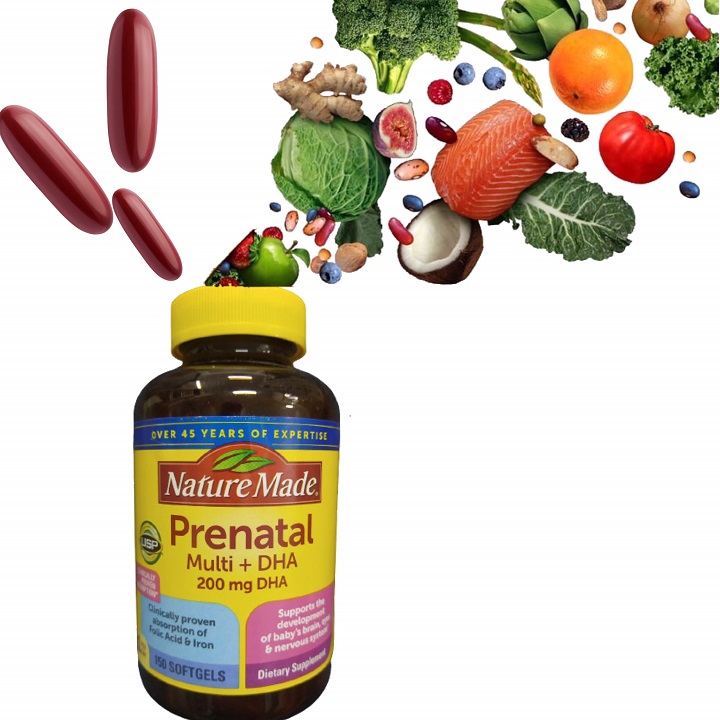 Vitamin Tổng Hợp Cho Bà Bầu Nature Made Prenatal Multi +DHA